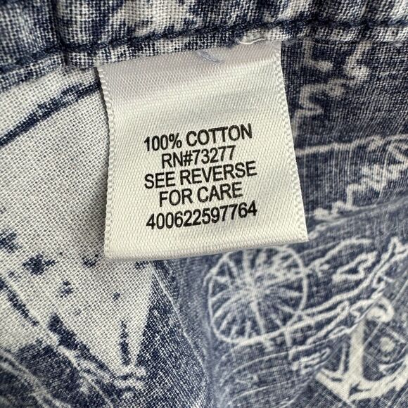 Croft & Barrow Navy Blue Casual Button Down Shirt - Picture 4 of 7